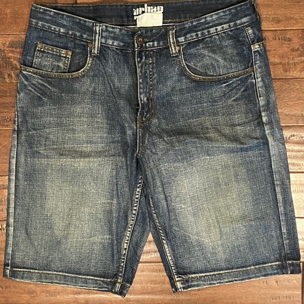 Urban pipeline denim men’s shorts